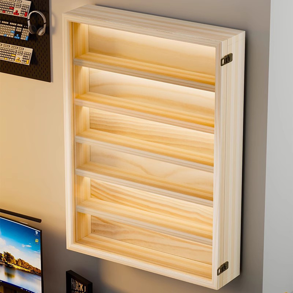 Pop Display Shelf - Vitrine murale en bois à 6